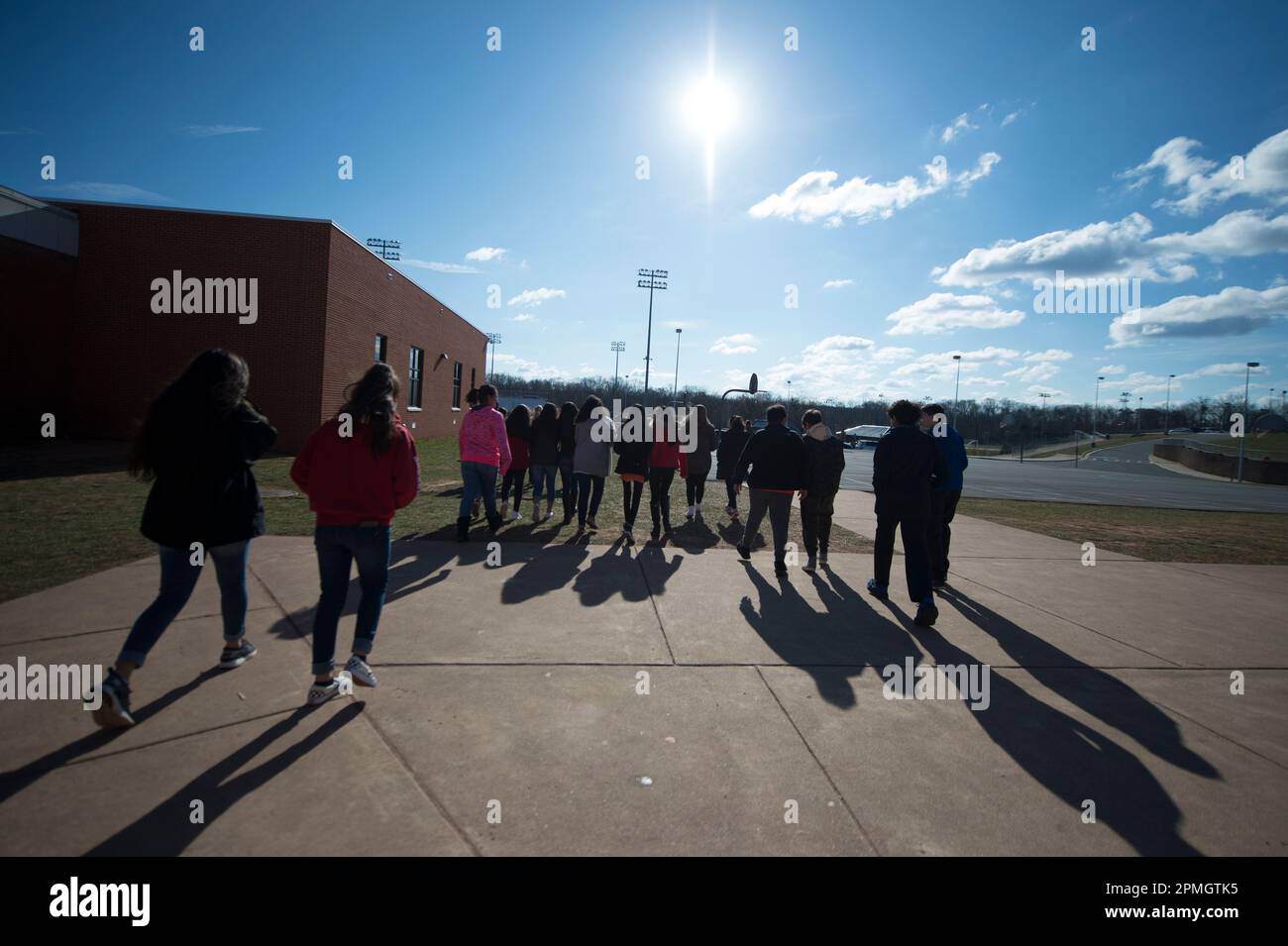 ETATS-UNIS: 14 mars 2018: Les étudiants de l'école secondaire Seneca Ridge en Virginie sterling sont sortis de la classe aujourd'hui comme seulement l'un des milliers de goélette Banque D'Images