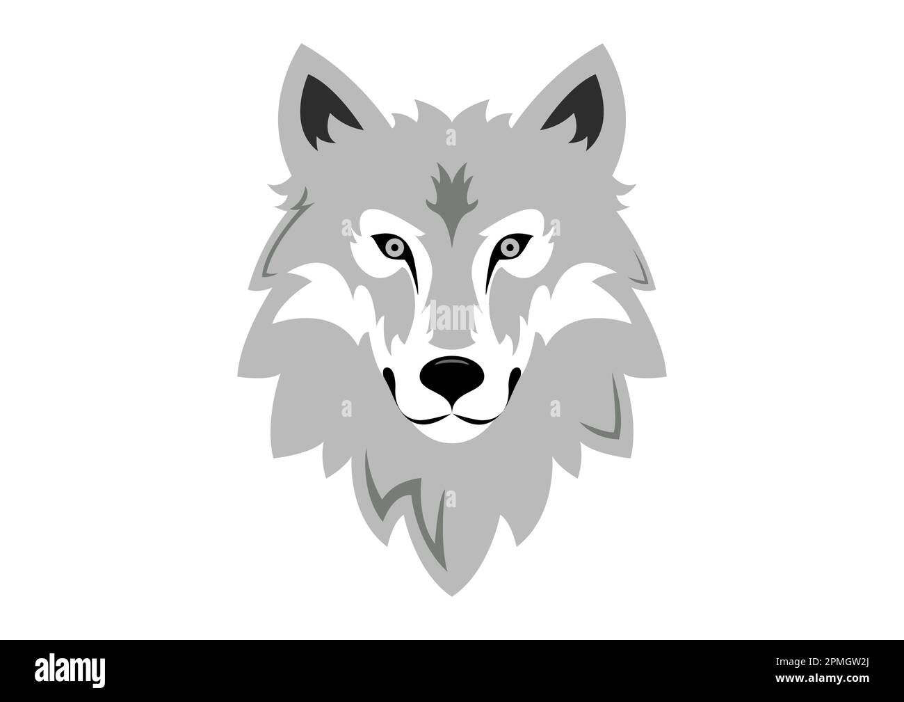 Wolf Head Icon logo Flat Design Vector Illustration de Vecteur