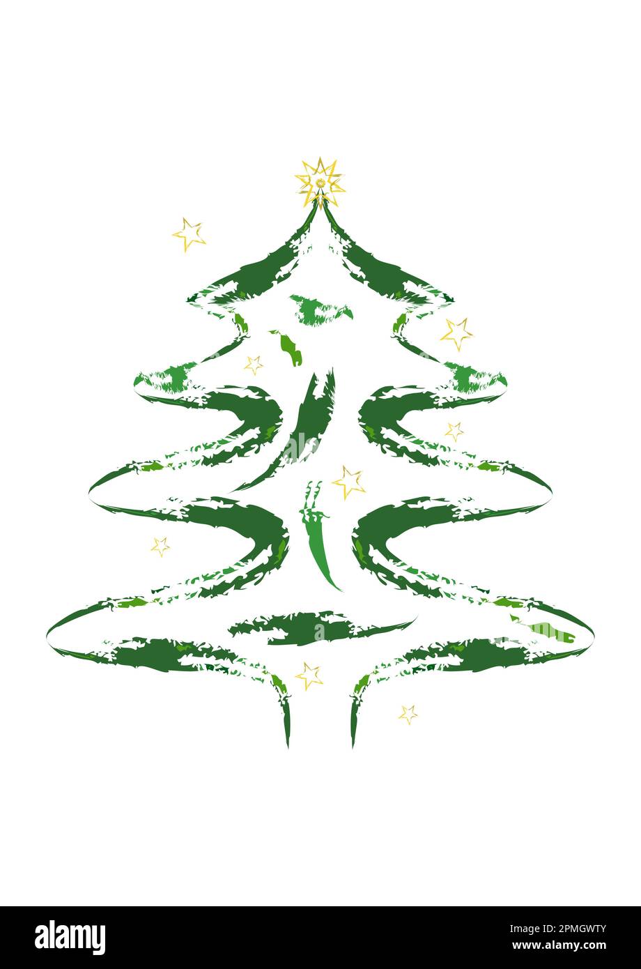 Aquarelle peinture arbre de Noël sur fond blanc vecteur Illustration de Vecteur