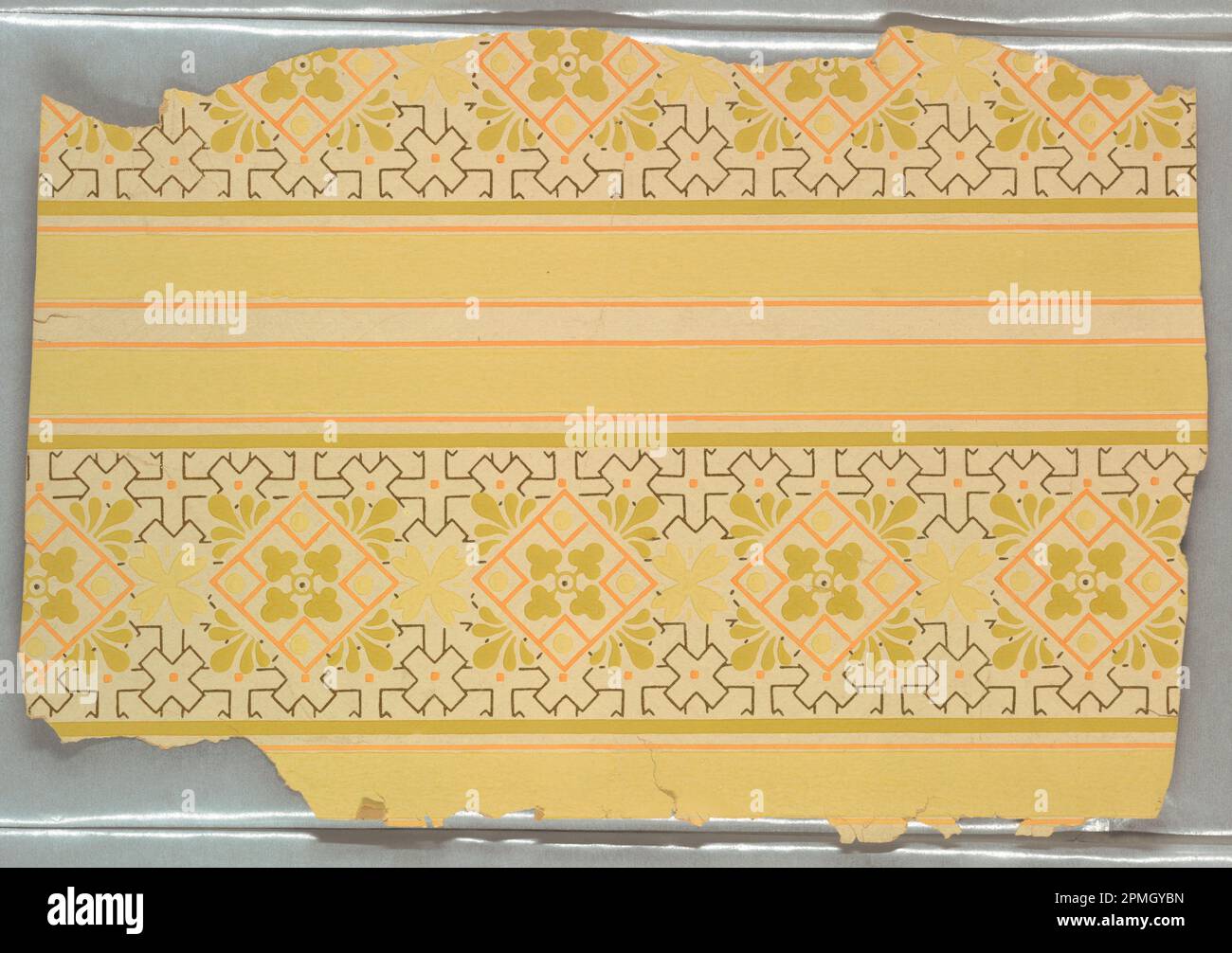 Bordure (Etats-Unis) ; papier imprimé par machine ; 36 x 25 cm (14 3/16 x 9 13/16 po.) ; 1973-42-40 Banque D'Images