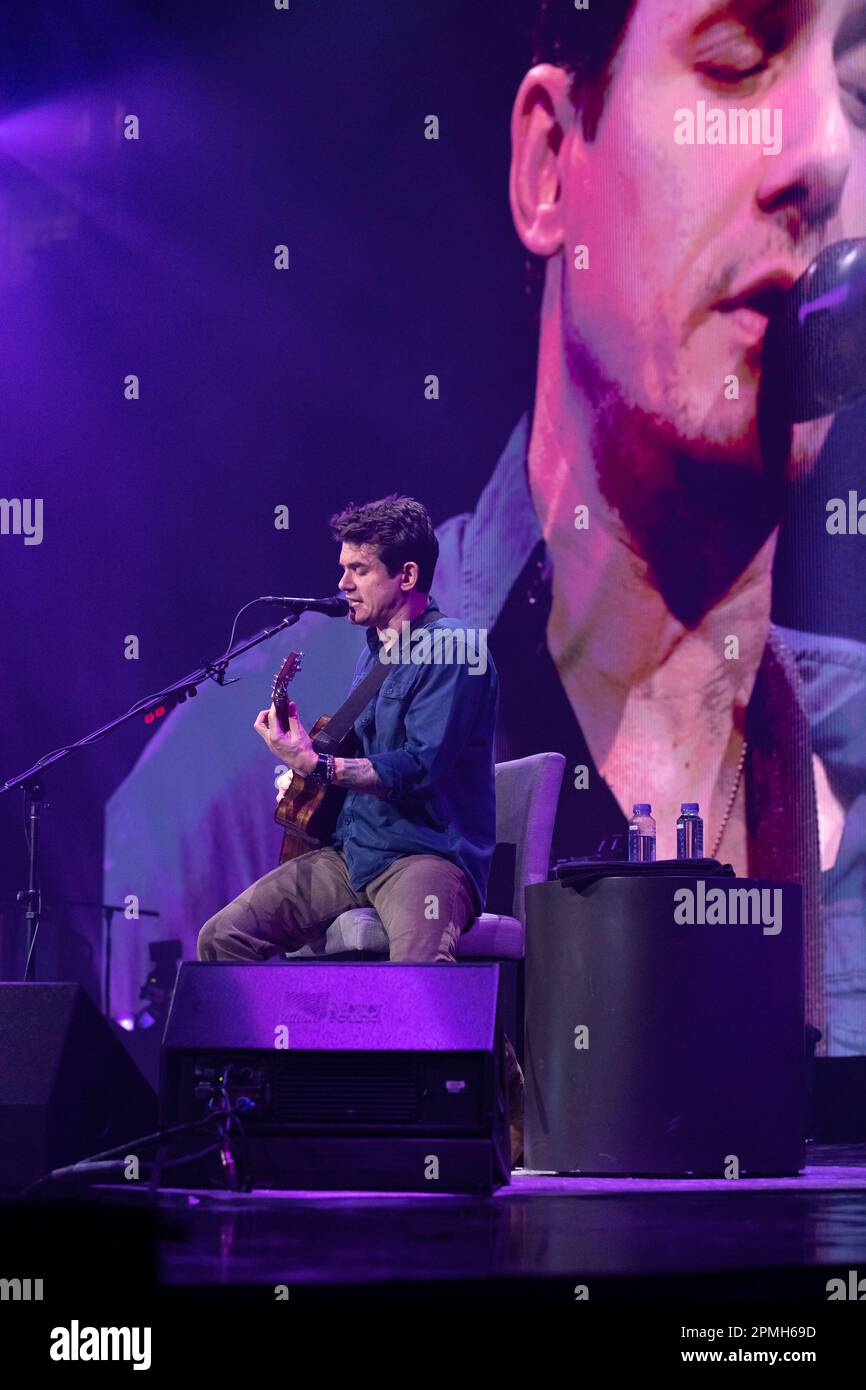 John Mayer se produit à l'aréna Rogers, à Vancouver, en Colombie-Britannique, au Canada, sur 10 avril 2023 Banque D'Images