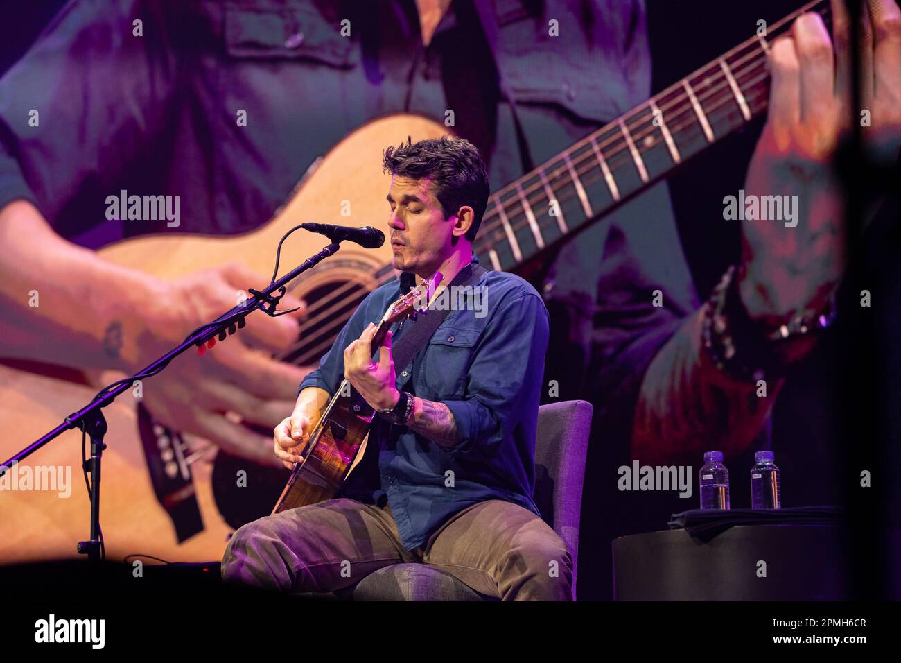 John Mayer se produit à l'aréna Rogers, à Vancouver, en Colombie-Britannique, au Canada, sur 10 avril 2023 Banque D'Images