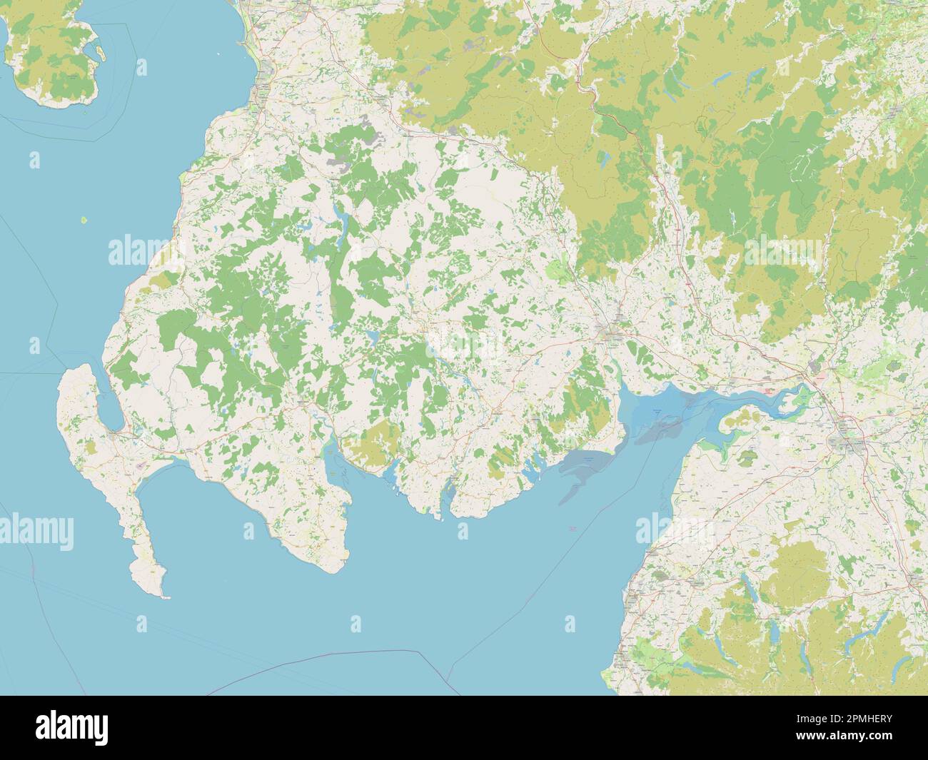 Dumfries et Galloway, région d'Écosse - Grande-Bretagne. Ouvrez la carte des rues Banque D'Images