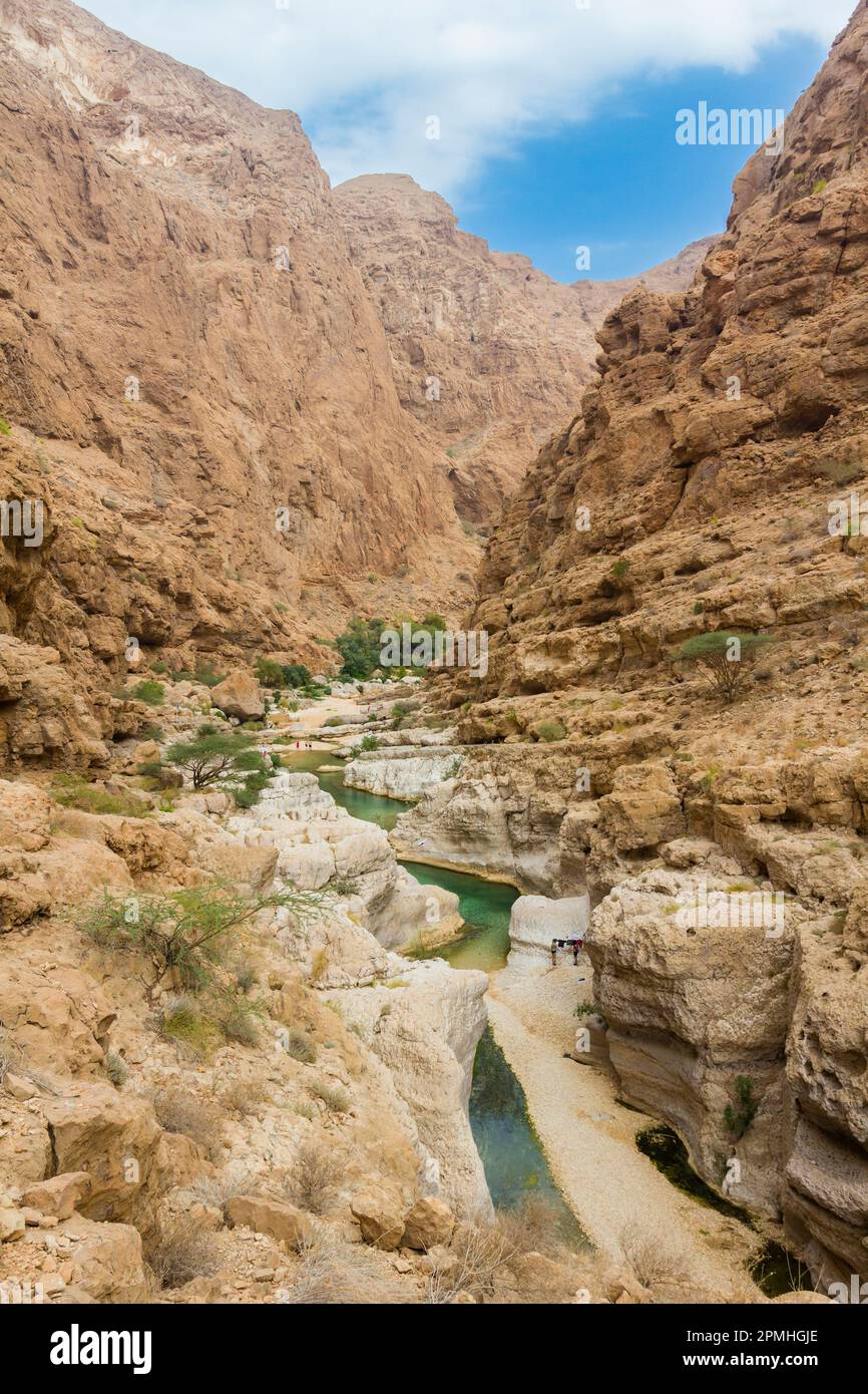 Canyon à Wadi Shaab, Oman, Moyen-Orient Banque D'Images