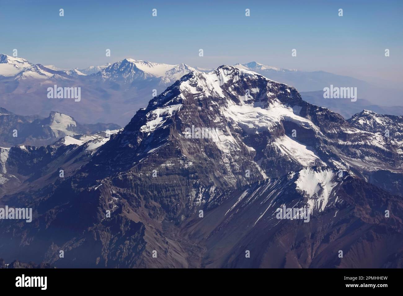 Aconcagua, 6961 mètres, la plus haute montagne des Amériques et l'un des sept sommets, Andes, Argentine, Amérique du Sud Banque D'Images