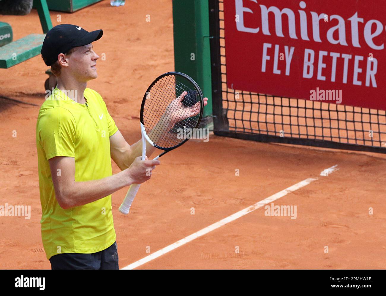 Montecarlo, Italie. 13th avril 2023. Tennis de sport Monte Carlo Rolex Masters, Jannik sinner, 13 avril 2023. Photo Felice Calabrio' usage éditorial seulement crédit: Agence de photo indépendante/Alamy Live News Banque D'Images