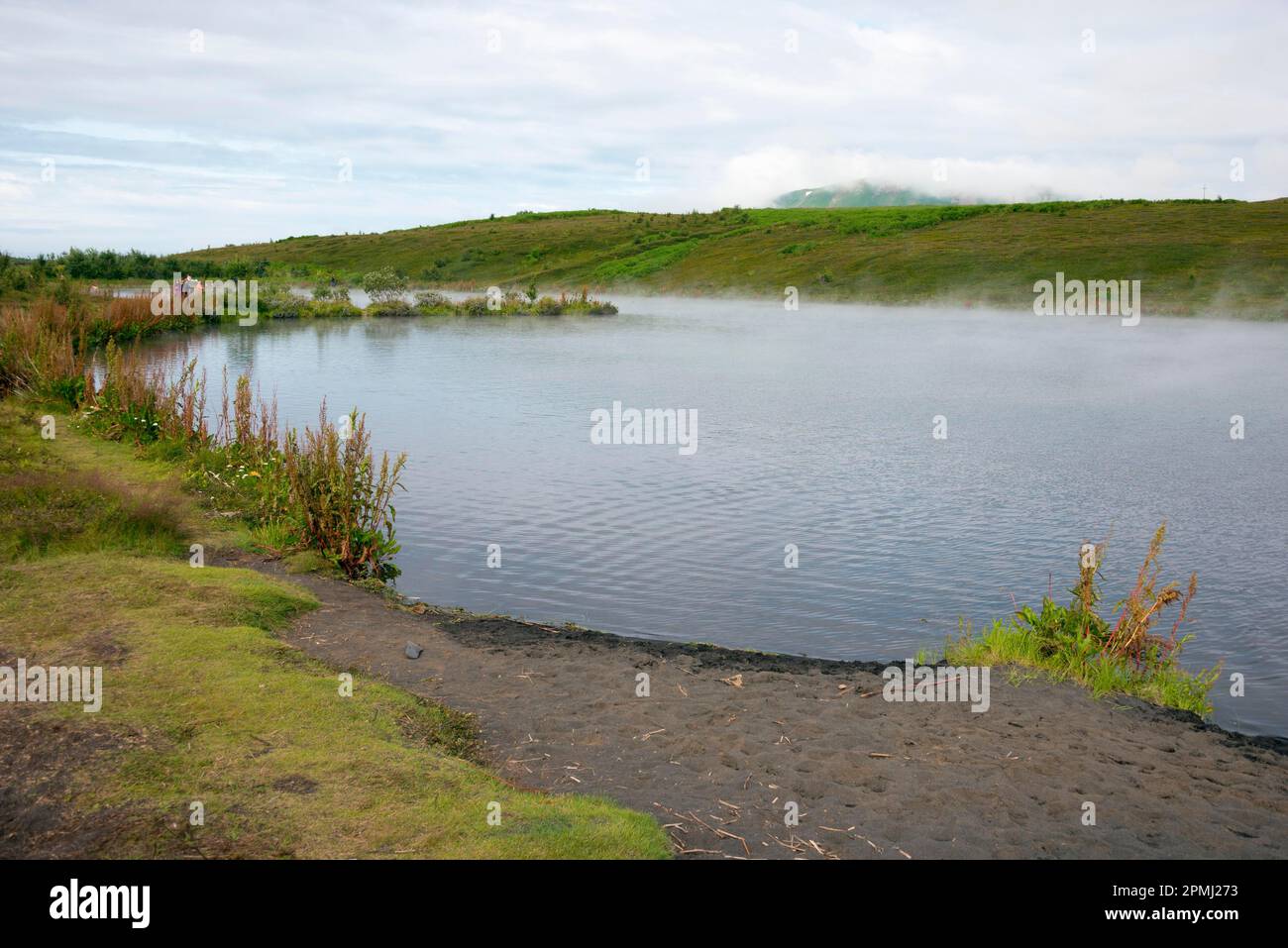 Lac géothermique près de Husavik, l'Islande Banque D'Images