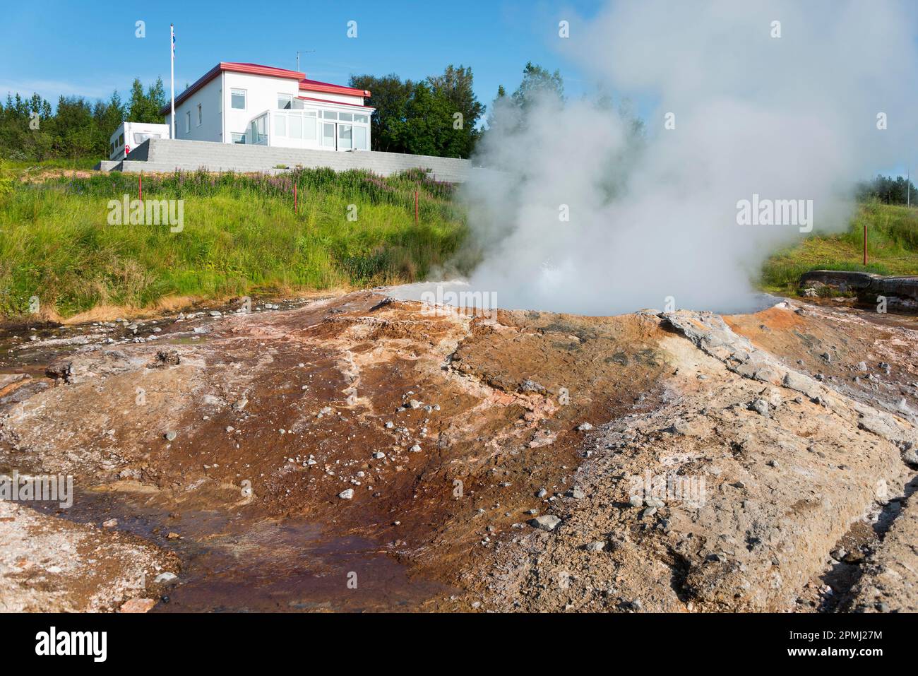 Ystihver, Hot Spring, Hveravellir, zone géothermique, route 87, Près de rein, Islande Banque D'Images