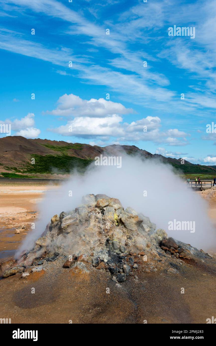 Soltafare, zone haute température, zone Soltafar, Fumarole, zone géothermique, Hveraroend, Namafjall, Namaskard, Islande Banque D'Images