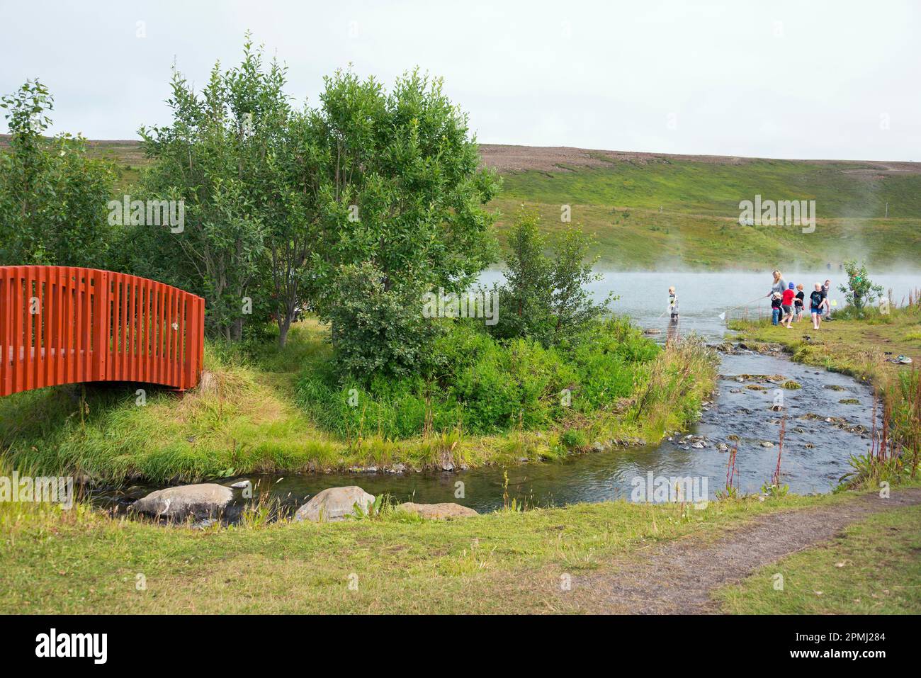 Lac géothermique près de Husavik, l'Islande Banque D'Images