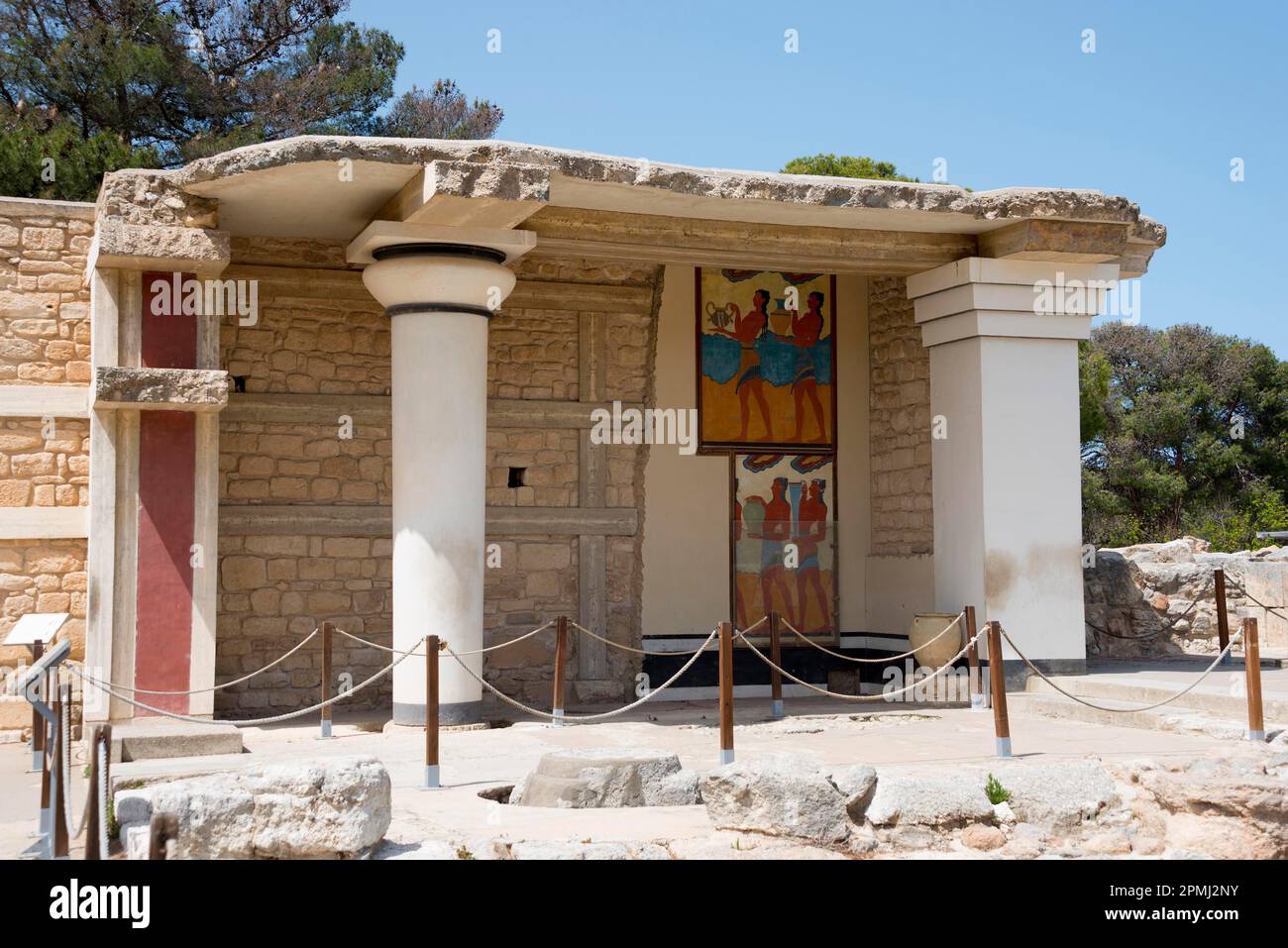 Propylaeum du Sud, Palais minoen, Knossos, Crète, Grèce Banque D'Images