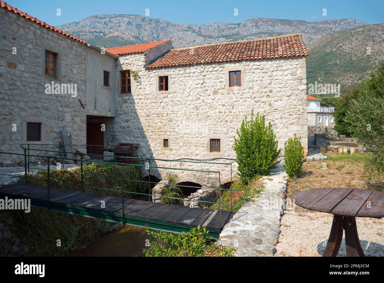 Ancien moulin à eau, Ljuta, région de Konavle, Dubrovnik-Neretva, Croatie Banque D'Images