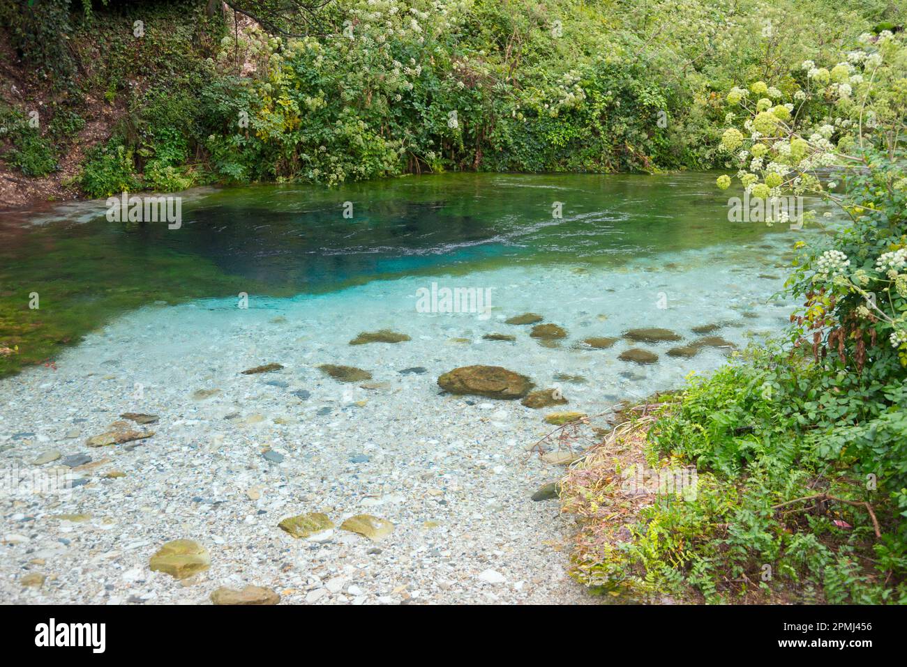 Œil bleu, ressort de Karst, Syri i Kalter, rivière Bistrica, Saranda, Albanie, œil bleu Banque D'Images