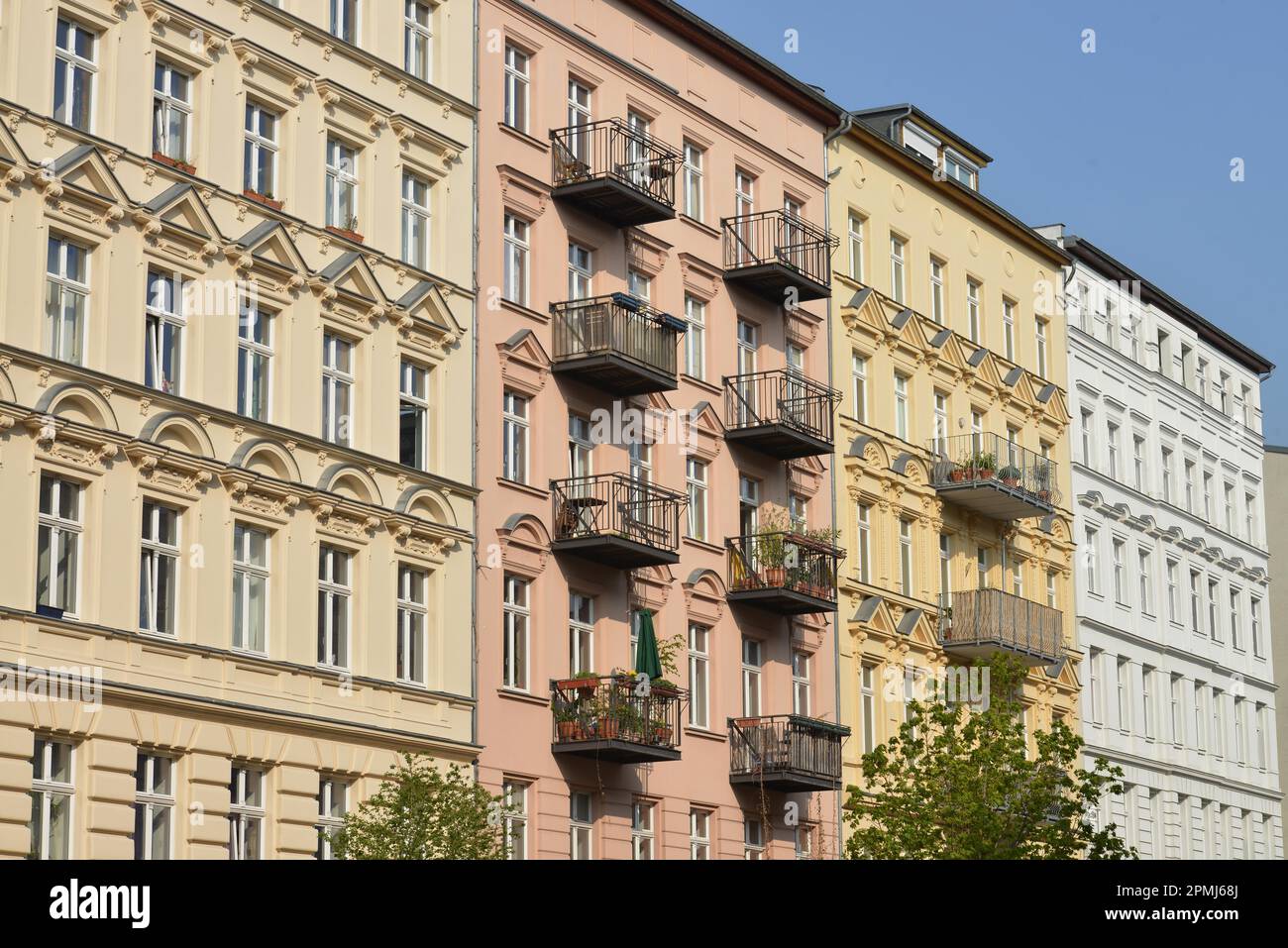 Ancien bâtiment, Oderberger Strasse, Prenzlauer Berg, Berlin, Allemagne Banque D'Images