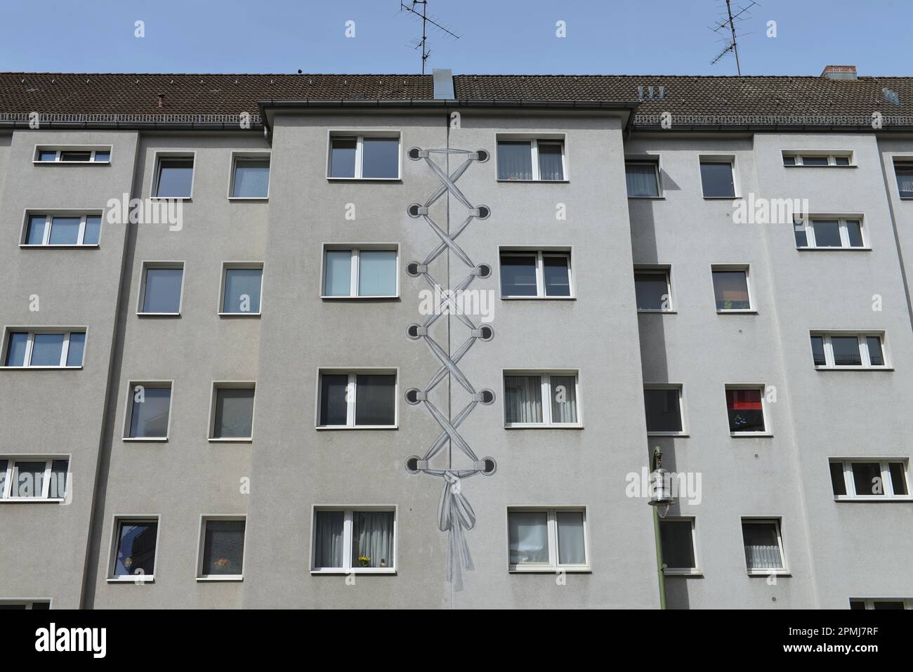 Maison résidentielle, peinture de maison, Kaerntener Strasse, Schoeneberg, Berlin, Allemagne Banque D'Images