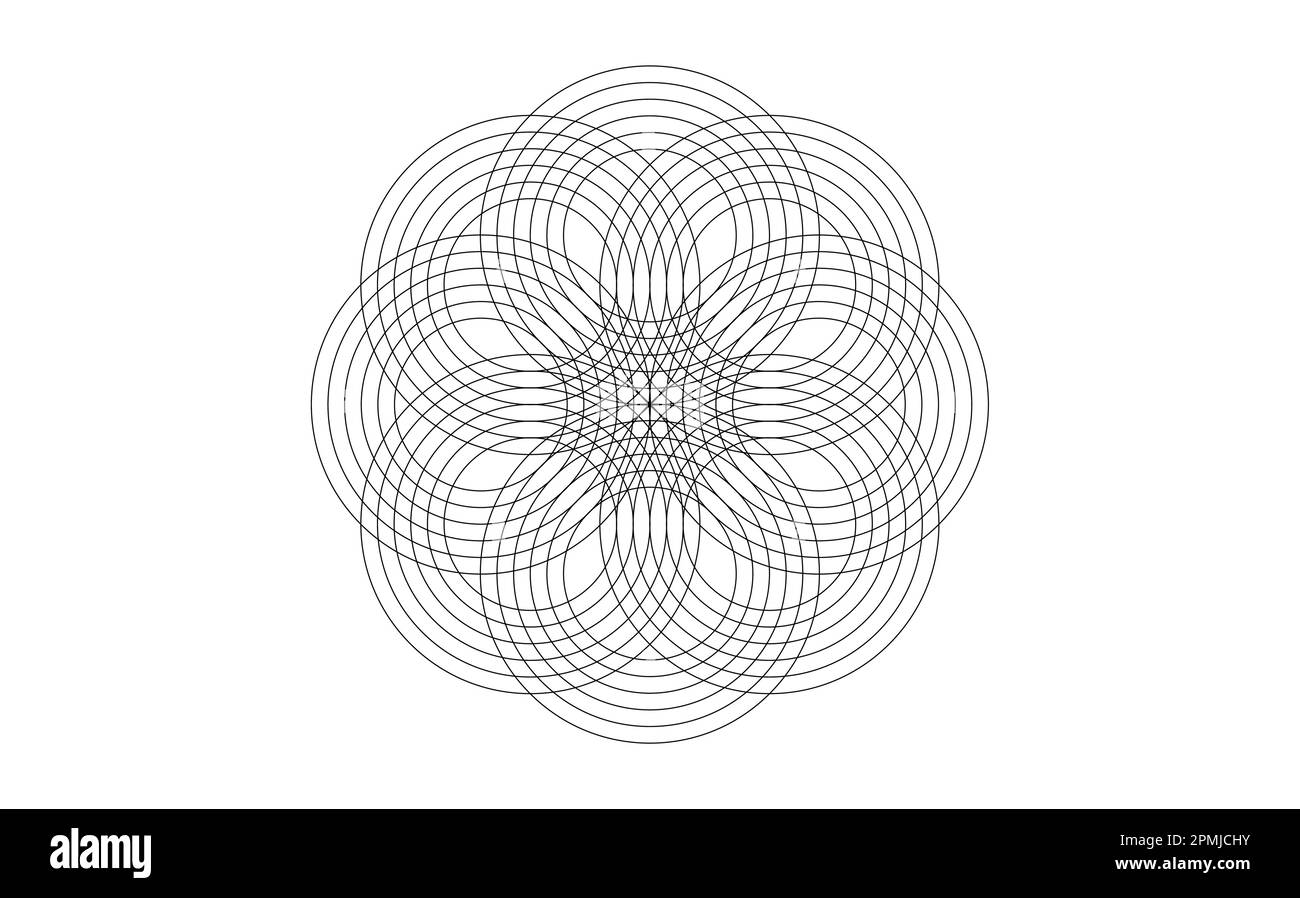Mandala de conception de la géométrie sacrée. Ornement oriental géométrique rond arabesque. Symbole de fleur abstrait, modèle vectoriel pour toile et impression isolée Illustration de Vecteur