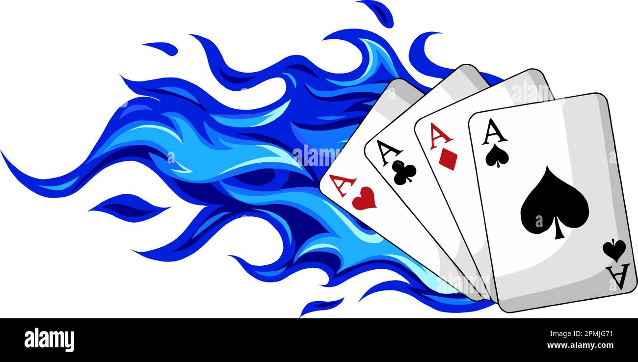 les as de poker brûlent sur fond blanc. illustration vectorielle Illustration de Vecteur