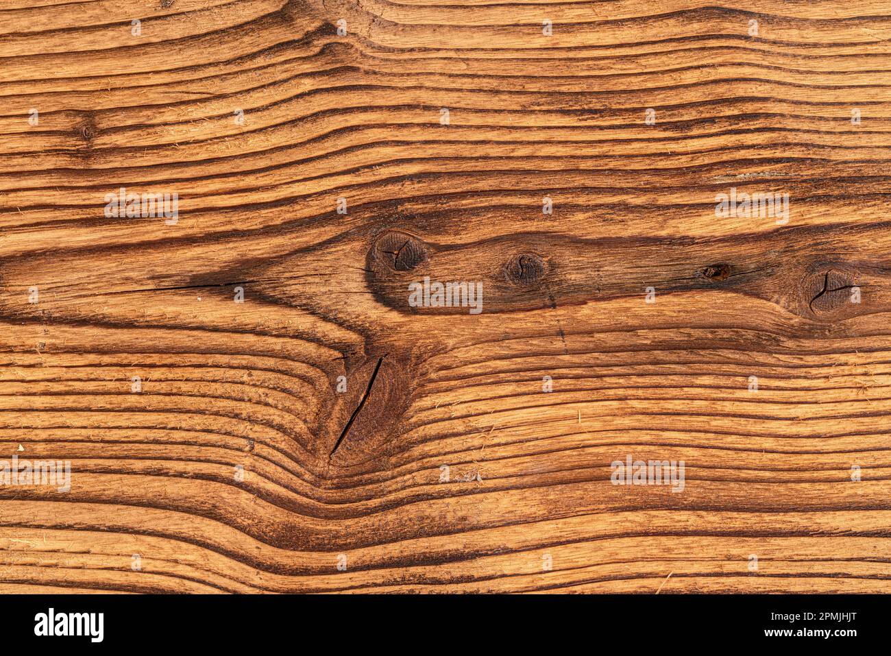 Détails sur les planches en bois, grain de bois rehaussé par la combustion, vue d'en haut Banque D'Images