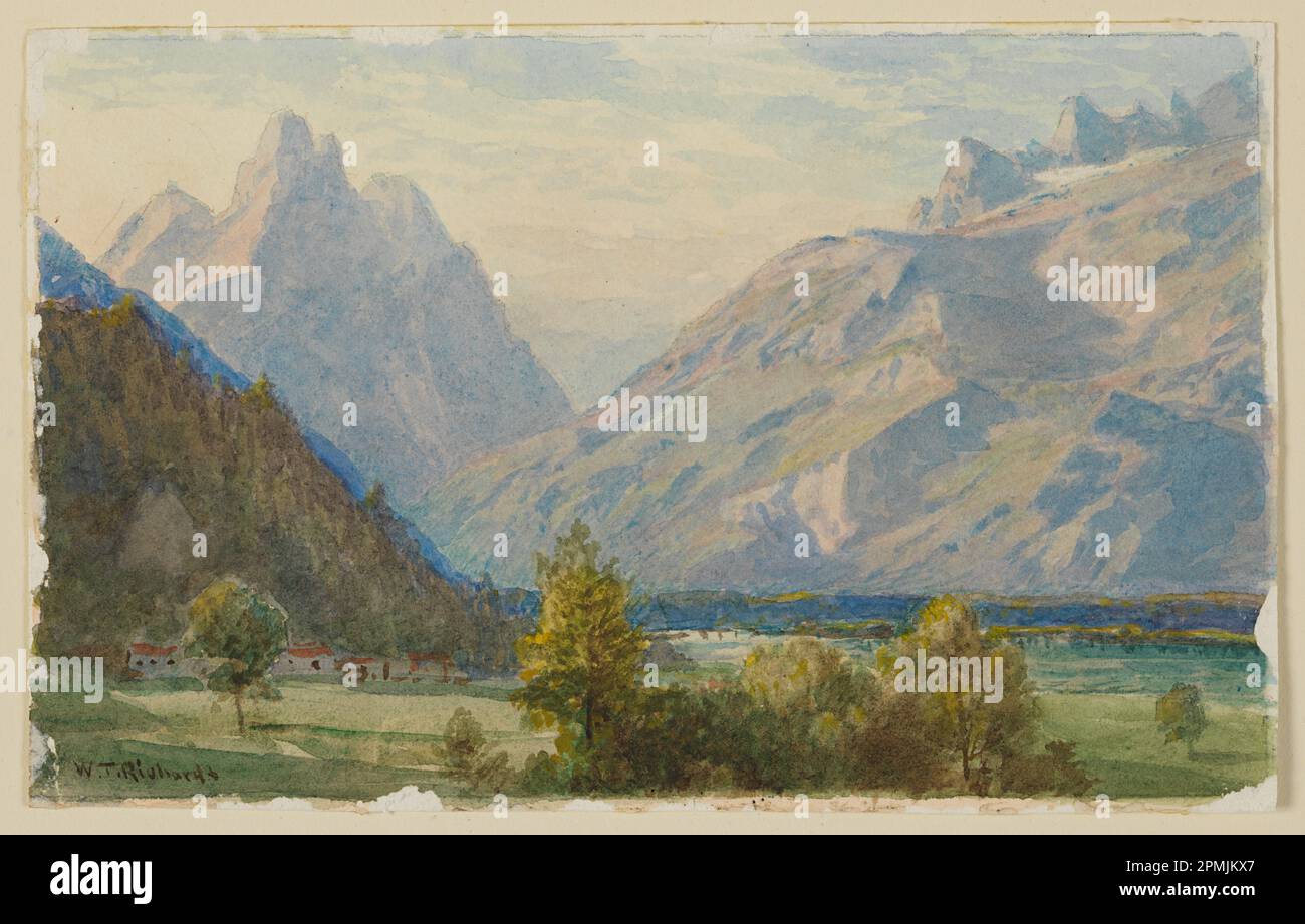 Dessin, étude du paysage, Norvège; William Trost Richards (américain, 1833–1905); États-Unis; pinceau et aquarelle, graphite sur papier; 12,8 × 20,7 cm (5 1/16 × 8 1/8 po) Banque D'Images