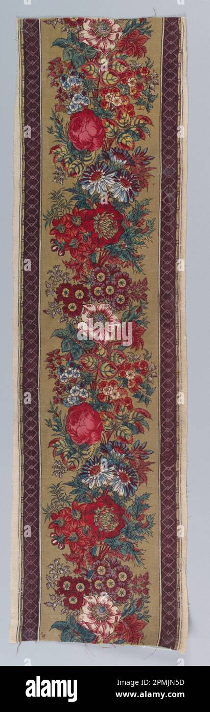 Bordure; coton; Warp x Weft: 58,5 x 17 cm (23 1/16 x 6 11/16 po.) Répéter H : 27,3 cm (10 3/4 po) Banque D'Images