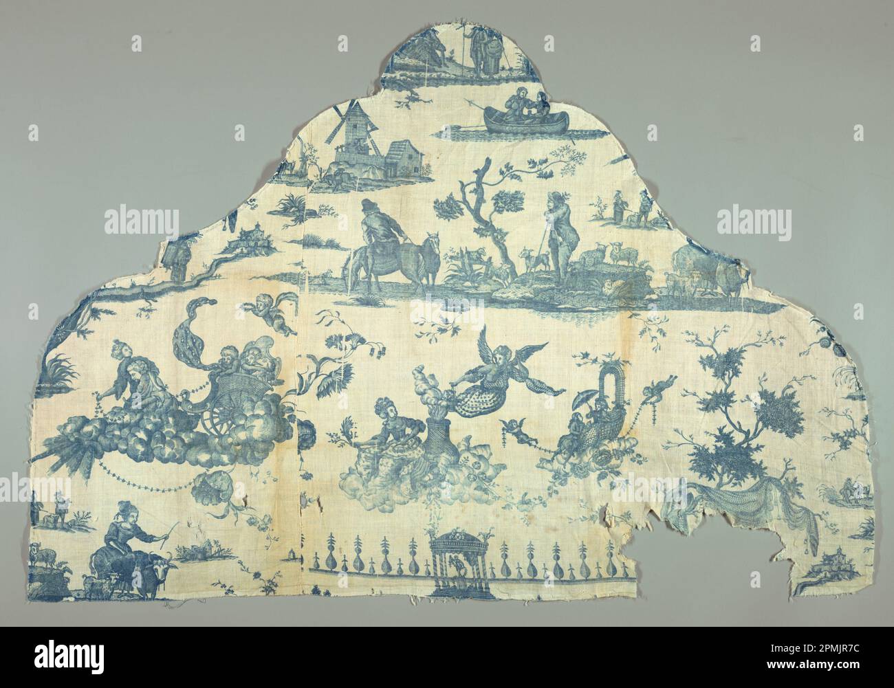Textile, le temple de l'amour; réalisé par Gorgerat Frères et Cie.; France; coton; Warp x Weft: 92,5 x 137,5 cm (36 7/16 x 54 1/8 po.); Béquest d'Elinor Merrell; 1995-50-104 Banque D'Images