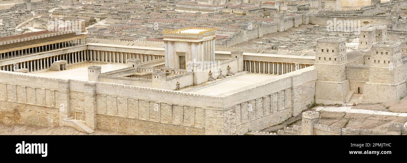 Second Temple - modèle de l'ancienne Jérusalem. Musée d'Israël, Jérusalem, Israël. Banque D'Images