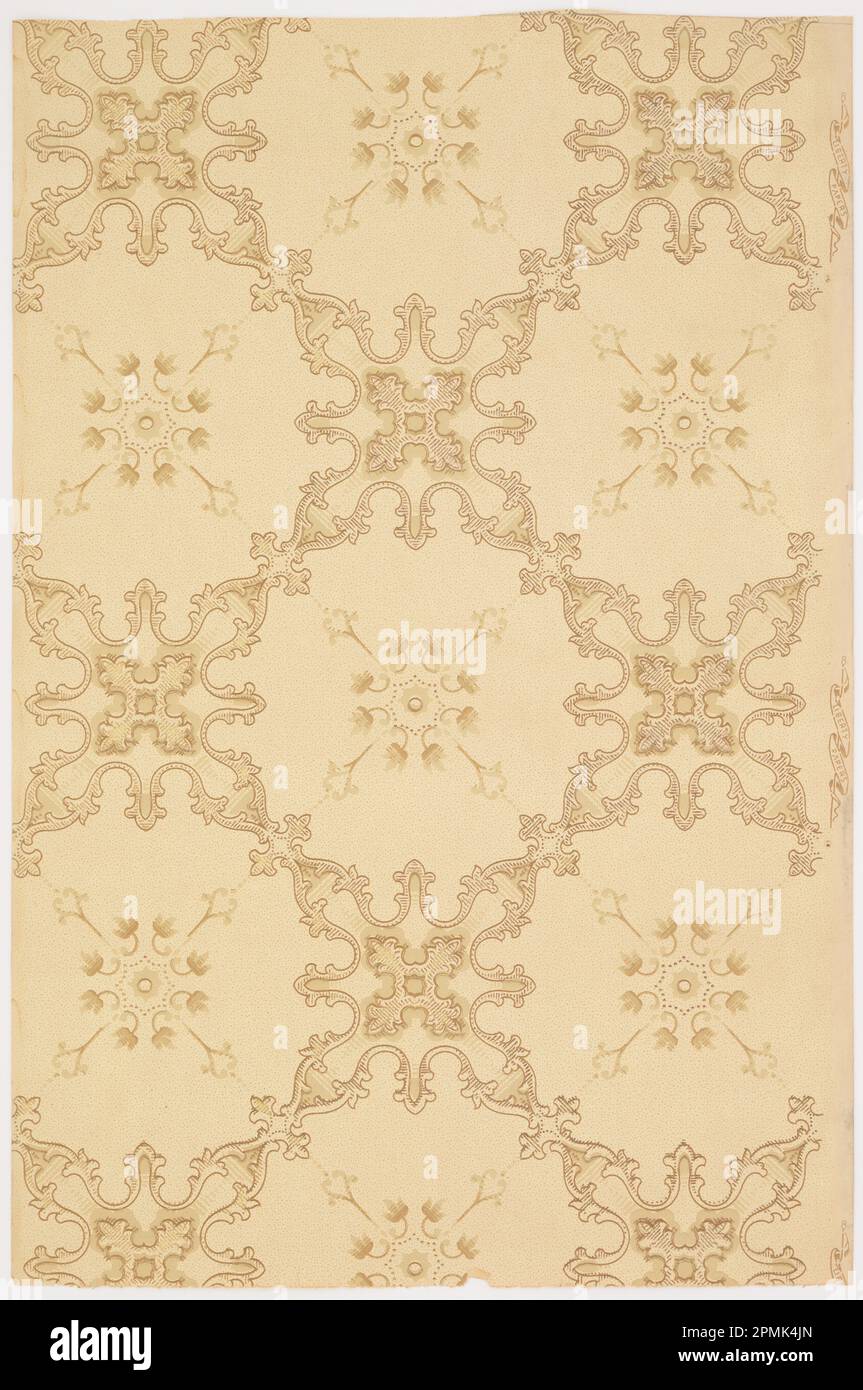 Papier de plafond (États-Unis) ; fabriqué par Liberty Paper & Bag Co., Liberty Wall Paper Company ; papier imprimé par machine ; 71,5 x 47 cm (28 1/8 x 18 1/2 po.) Banque D'Images