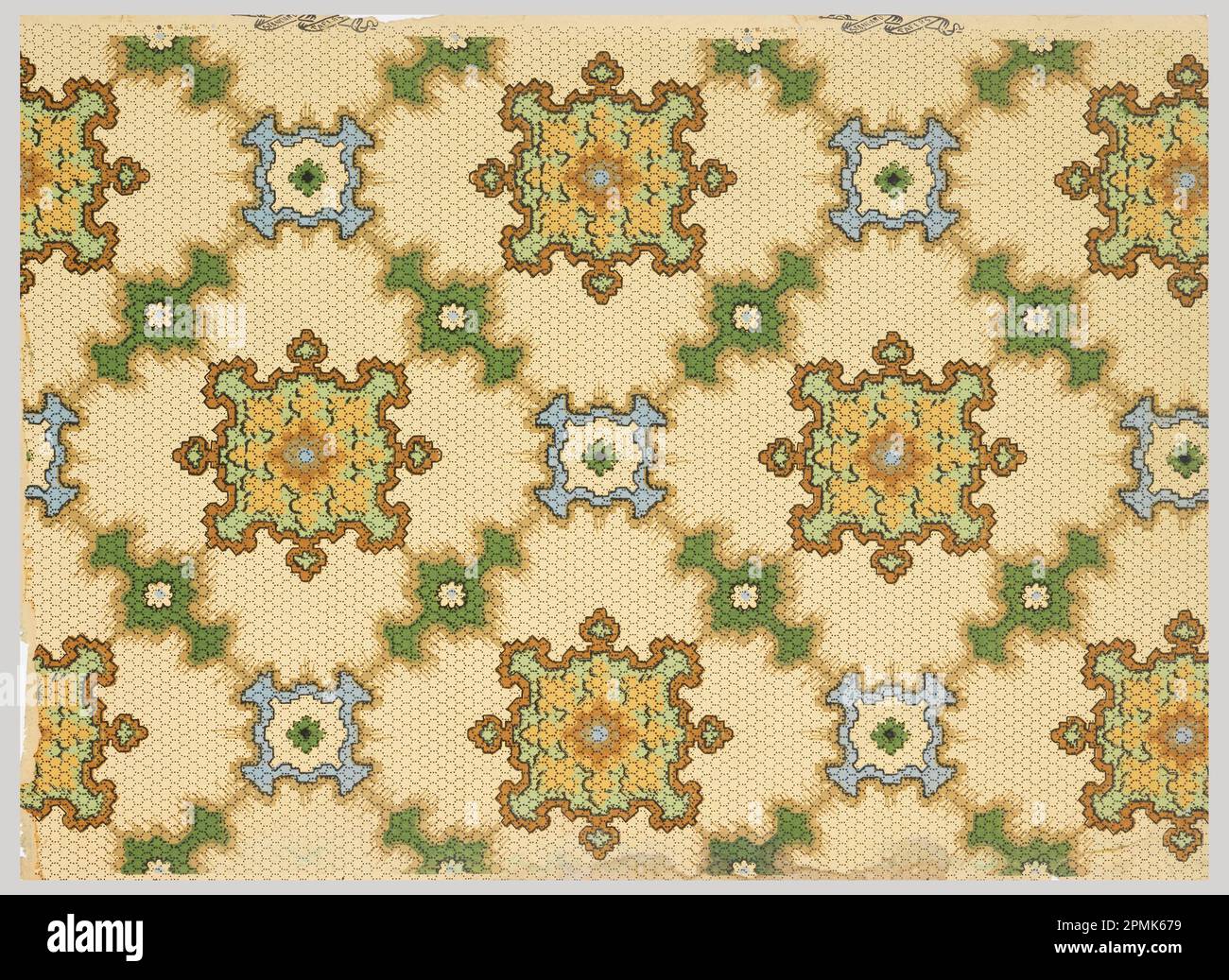 Papier de plafond (États-Unis) ; imprimé à la machine sur du papier ; 72 x 49 cm (28 3/8 x 19 5/16 po.) Banque D'Images