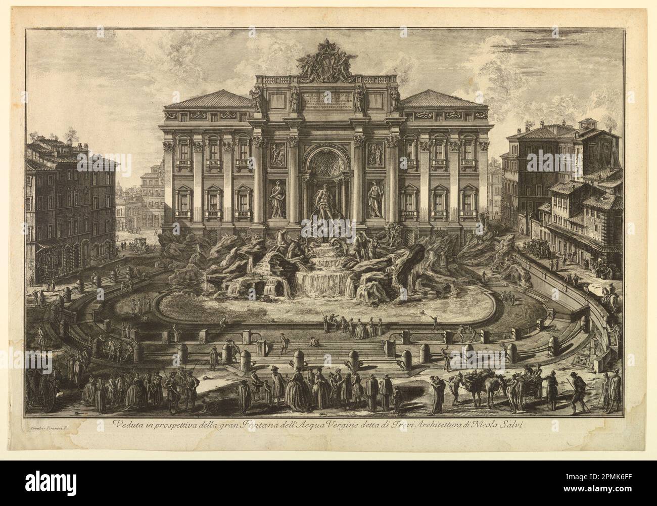 Imprimé, Fontaine de Trevi; Giovanni Battista Piranesi (italien, 1720–1778); Italie; gravure Banque D'Images