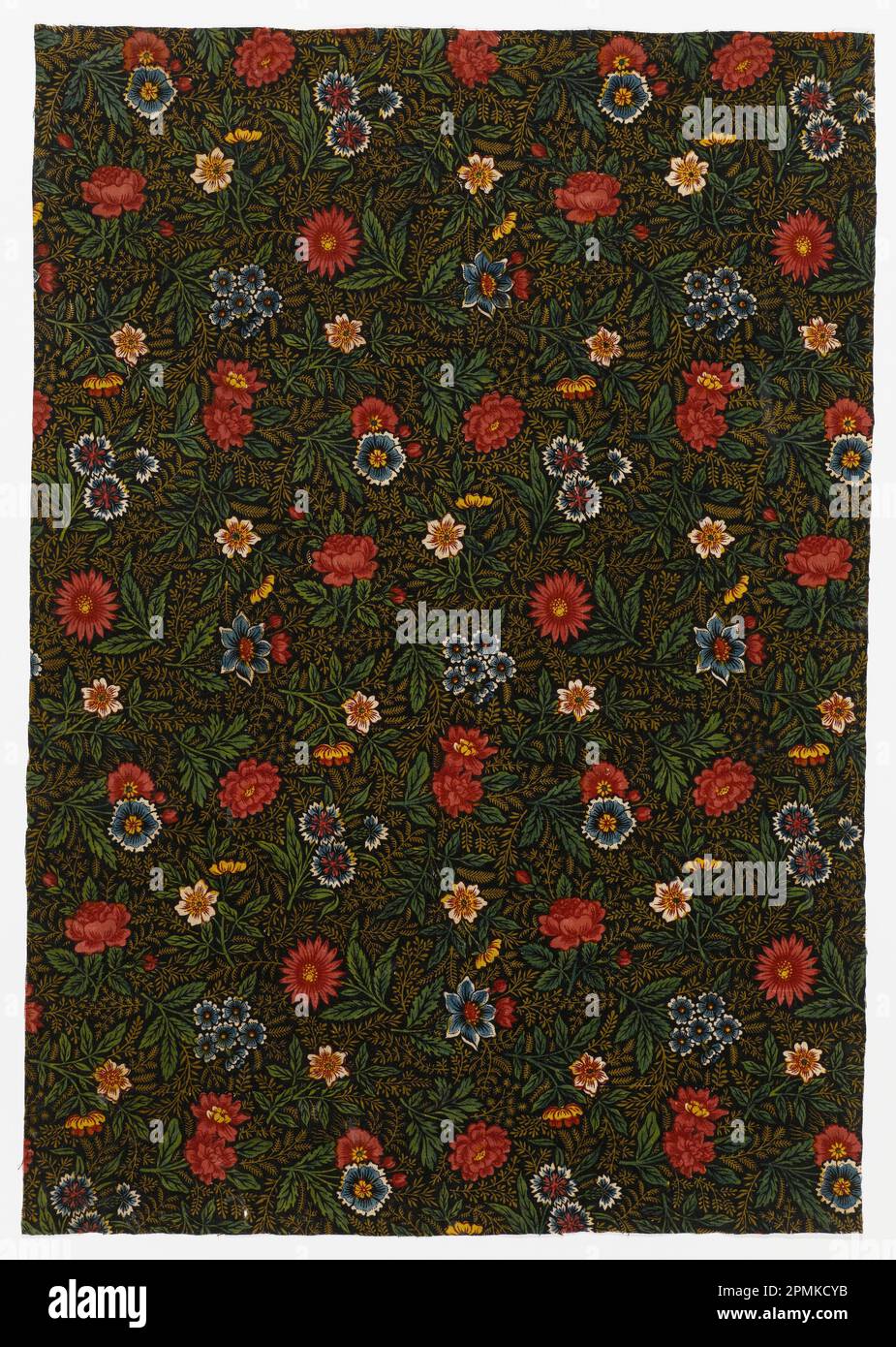 Textile (France) ; Société : Oberkampf & Cie. (France) ; coton ; Warp x Weft : 40 x 58 cm (15 3/4 x 22 13/16 po.) Répétition (décalage; unité et bloc) H x l : 22,9 x 17,8 cm (9 x 7 po) Banque D'Images