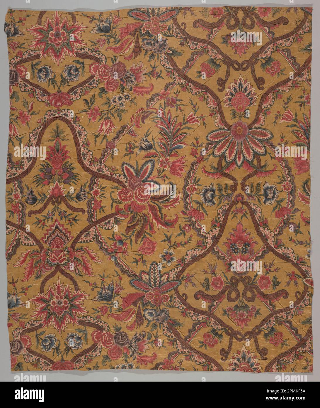 Textile (Inde); coton; Warp x Weft (a): 87,5 x 74 cm (34 7/16 x 29 1/8 po.) Gauchissement x trame (b) : 95 x 38,5 cm (37 3/8 x 15 3/16 po); Béquest d'Elinor Merrell; 1995-50-330-a,b Banque D'Images