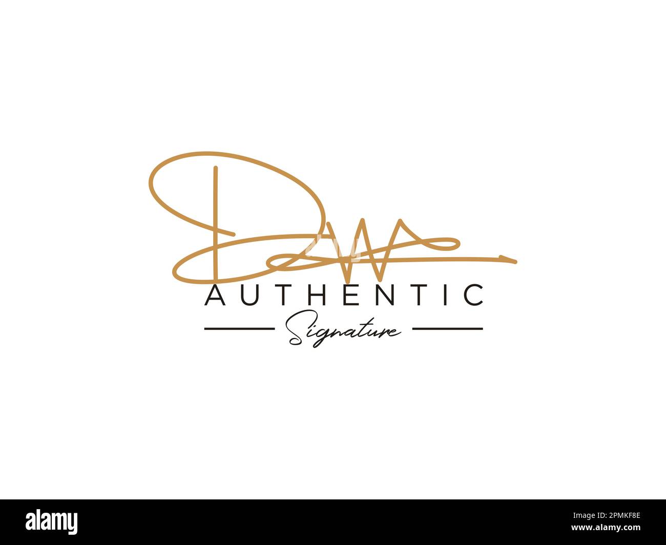 Vecteur de modèle de logo de signature DW. Illustration de Vecteur