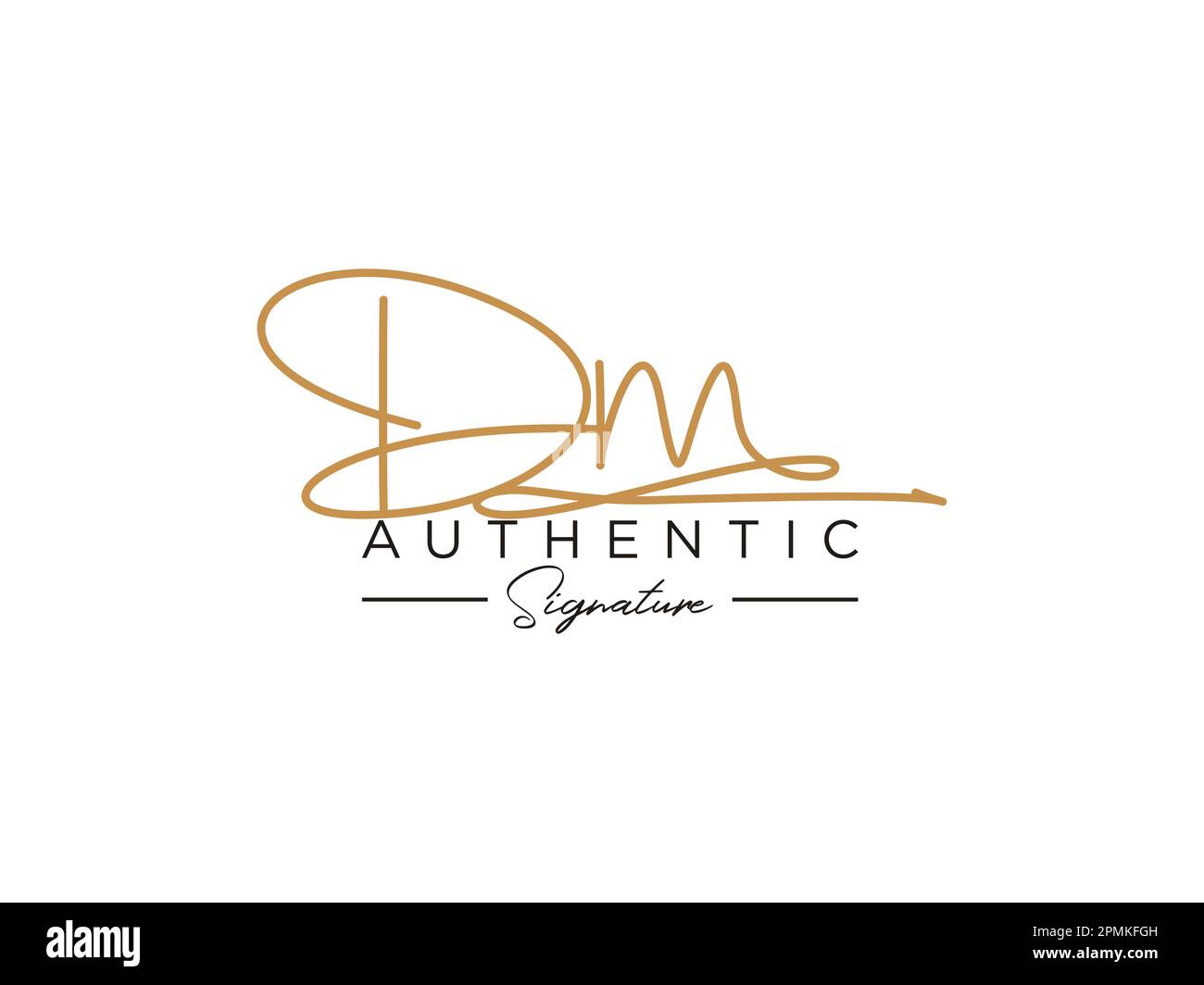 Modèle de logo de signature DM. Illustration de Vecteur