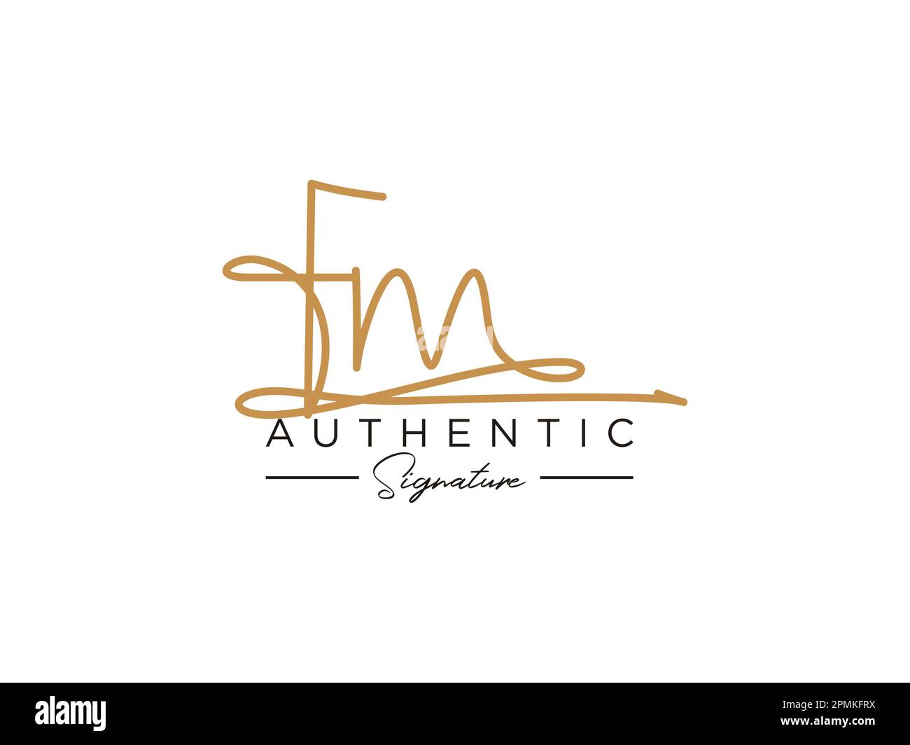 Modèle de logo Signature FM Vector. Illustration de Vecteur