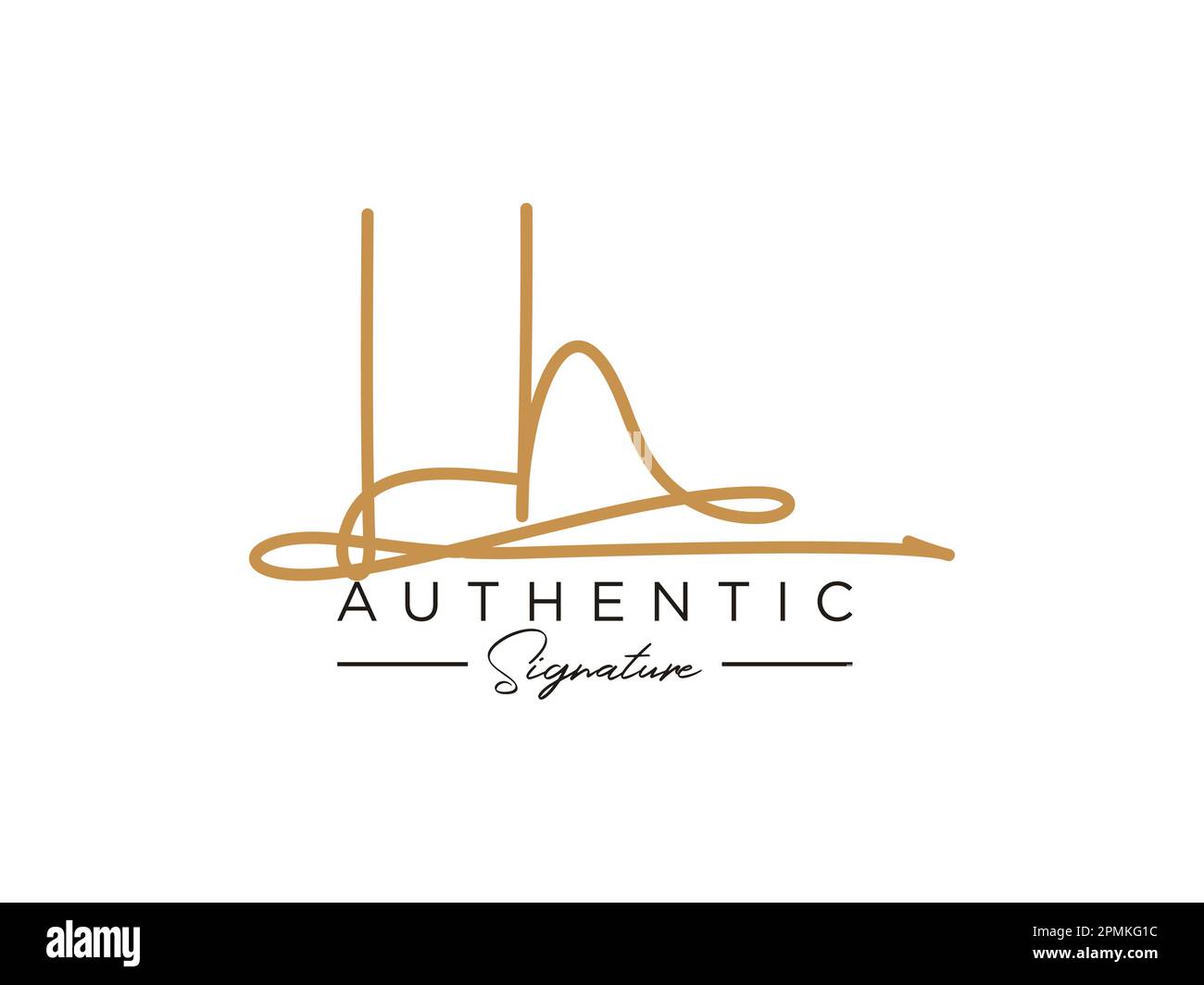 Modèle de logo LH Signature Vector. Illustration de Vecteur