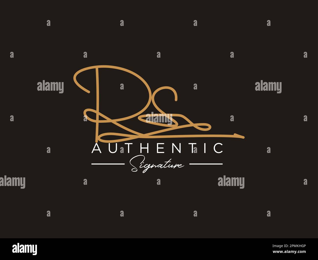 Modèle de logo Signature de RS Vector. Illustration de Vecteur