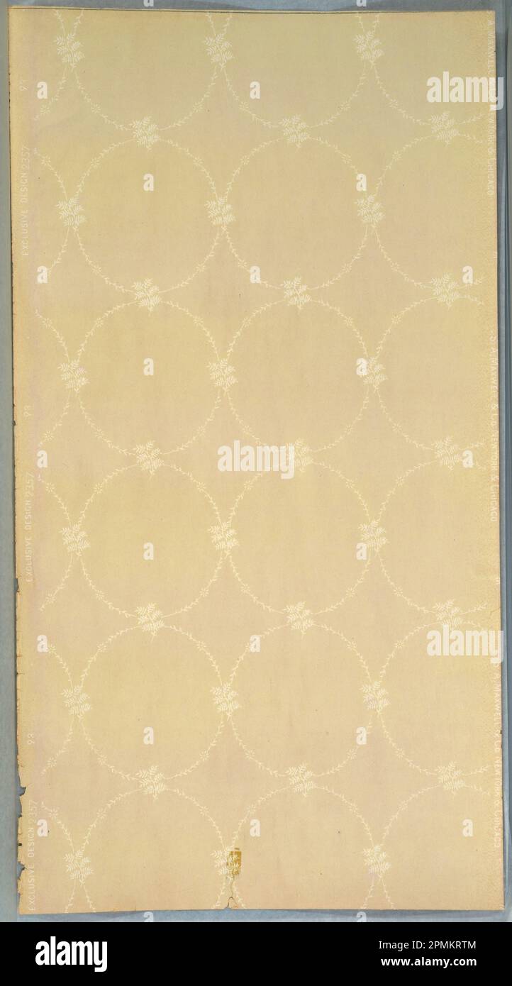 Papier de plafond (États-Unis) ; papier imprimé par machine ; 91 x 49 cm (35 13/16 x 19 5/16 po.) Banque D'Images