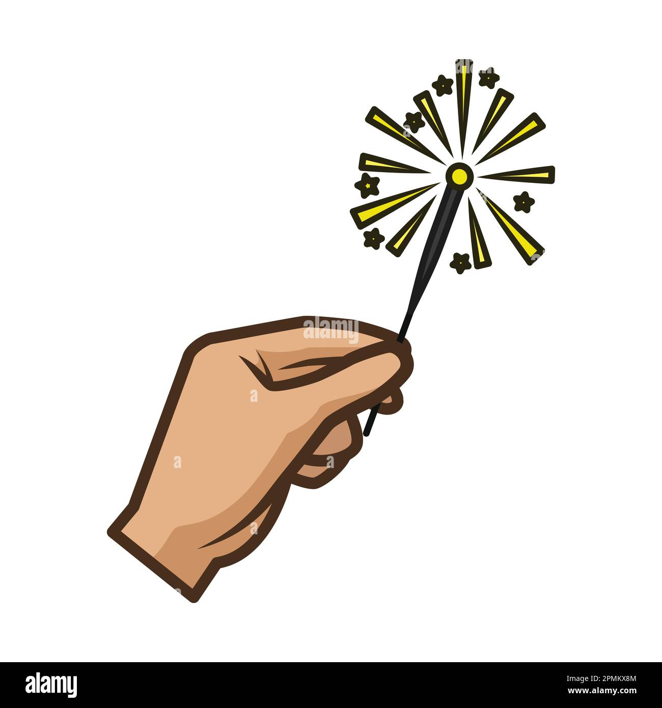 Lancez-vous dans des feux d'artifice. Illustration du vecteur d'icône EID Mubarak Illustration de Vecteur