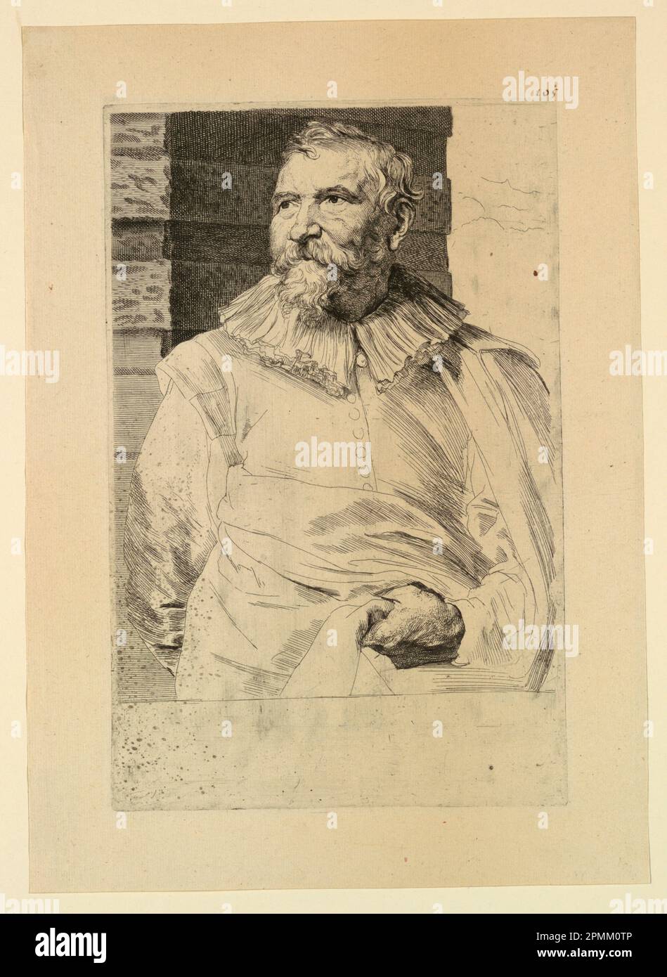 Imprimé, Portrait d'Adam van Noort, d'Icones Principum Vicorum, 1630–1640; Imprimeur: Anthony van Dyck (Netherlandish, 1599–1641); pays-Bas; gravure sur papier blanc cassé; 29,7 × 21,2 cm (11 11/16 × 8 3/8 po.); legs de George Campbell Cooper; 1896-3-124 Banque D'Images