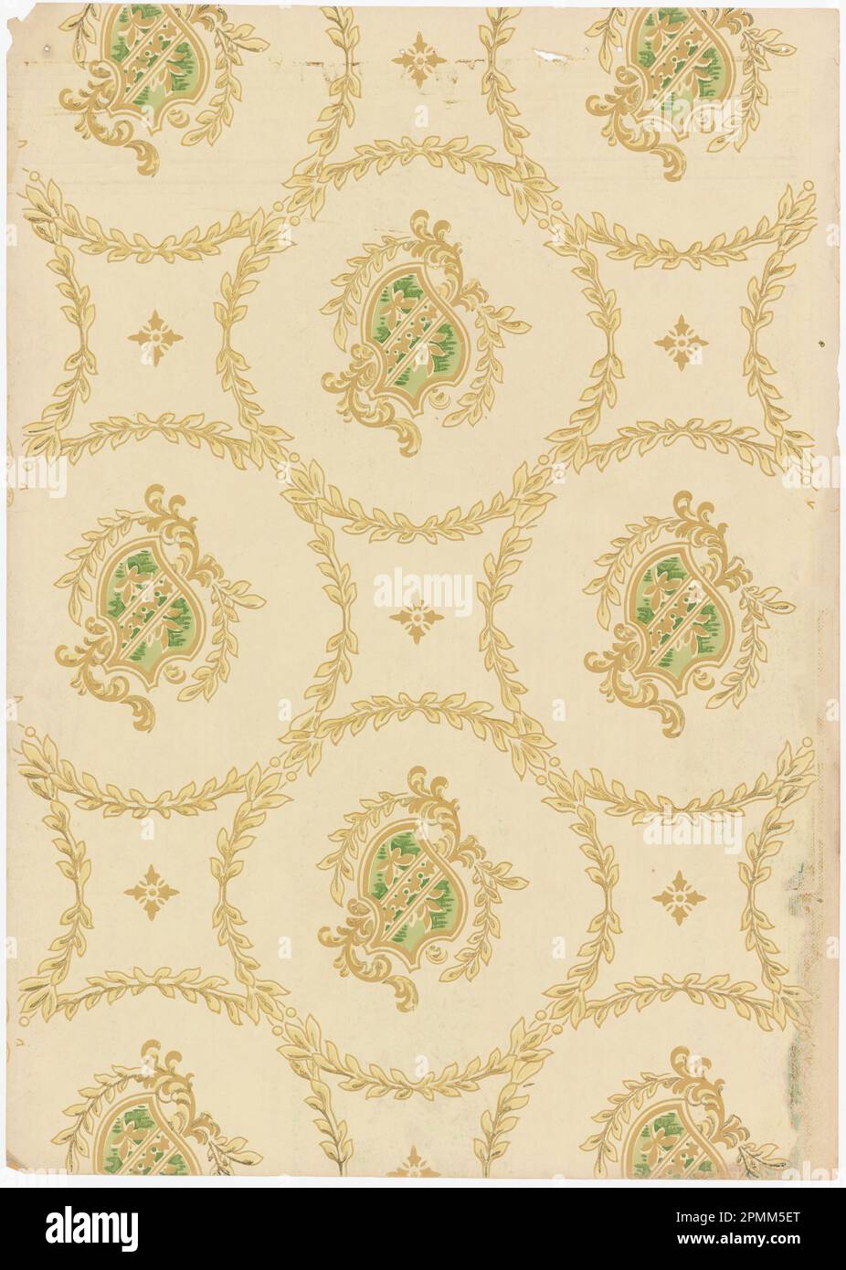 Papier de plafond (États-Unis) ; imprimé à la machine ; 67 x 48 cm (26 3/8 x 18 7/8 po.) Banque D'Images