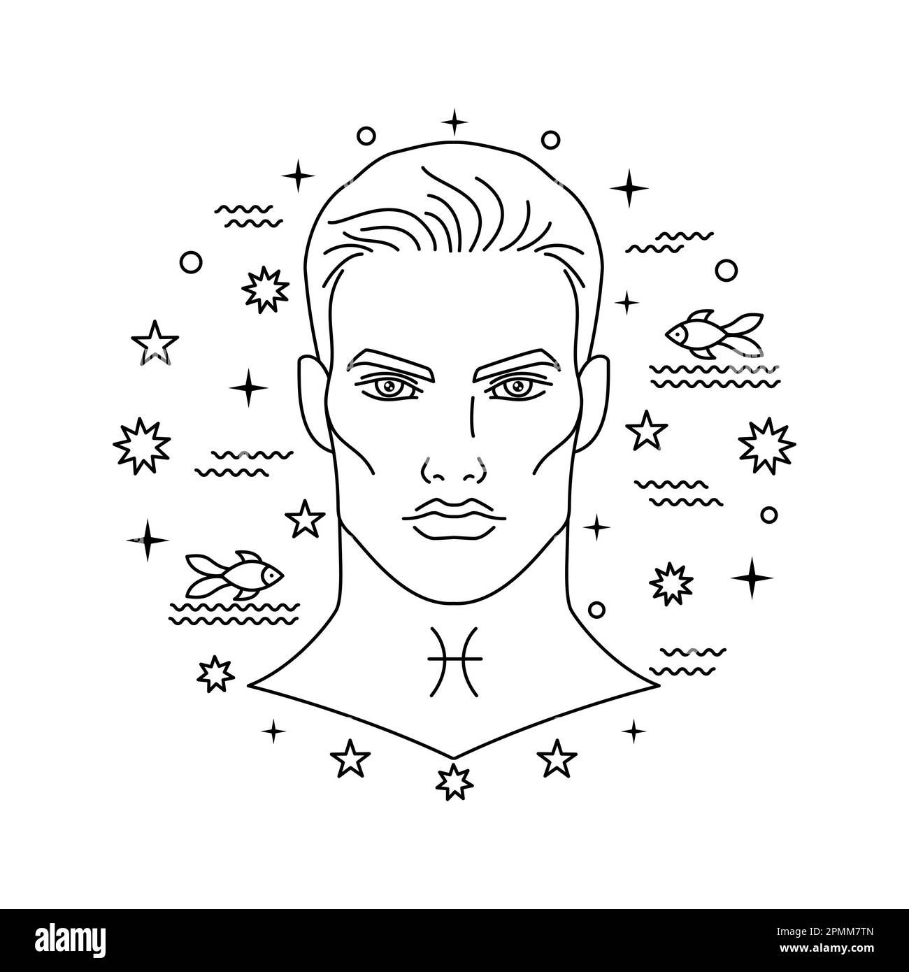 Verseau signe du zodiaque Illustration de Vecteur