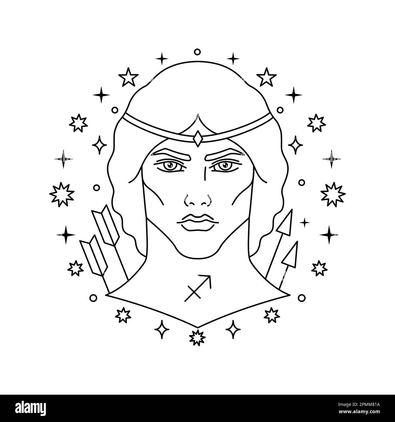 Signe astrologique Sagittaire Illustration de Vecteur