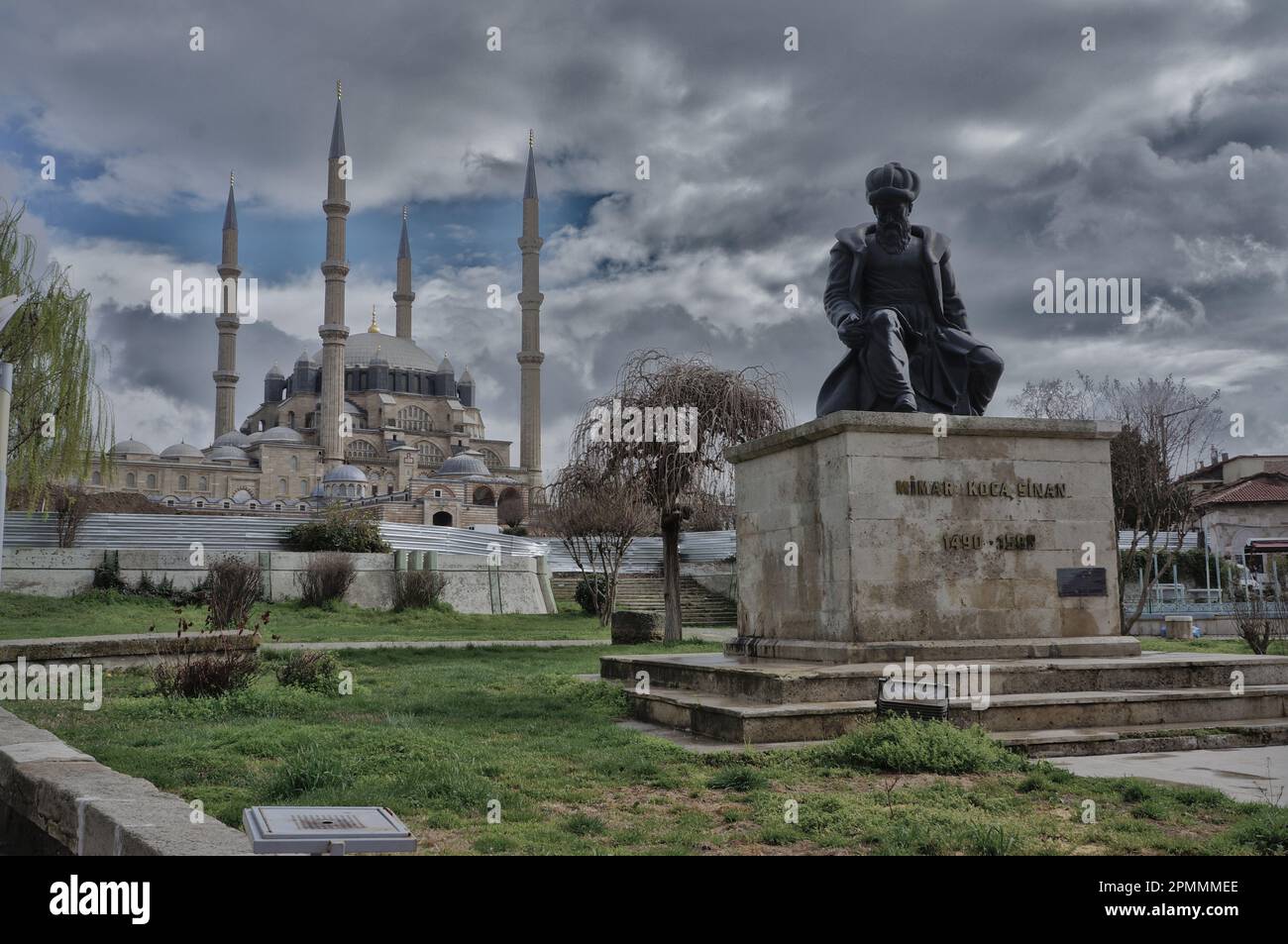 Mosquée Selimiye, Edirne, Turkiye et le Monument de Mimar Sinan Banque D'Images