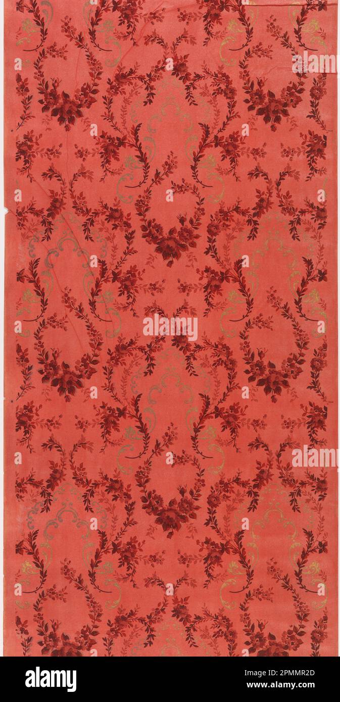 Paroi latérale (Etats-Unis) ; papier imprimé par machine, mica liquide ; 91,5 x 49 cm (36 x 19 5/16 po.) Banque D'Images