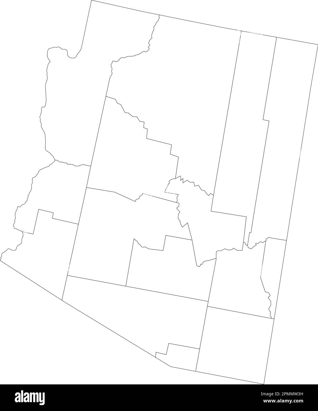 Carte des aveugles de l'Arizona très détaillée. Illustration de Vecteur
