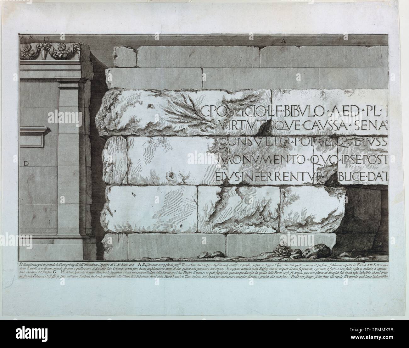 Imprimer, plaque V, vol II de 'le Antichita romane'; Giovanni Battista Piranesi (italien, 1720–1778); Italie; gravure sur papier; plaque: 40 × 60,5 cm (15 3/4 × 23 13/16 po) Papier : 51,2 × 65,4 cm (20 3/16 × 25 3/4 po) Banque D'Images