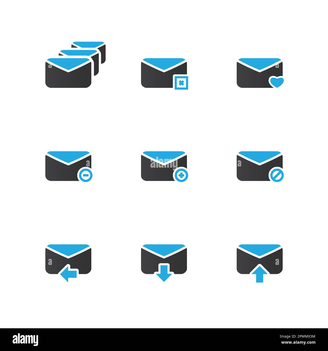 Jeu d'icônes d'e-mail - série bleue Illustration de Vecteur
