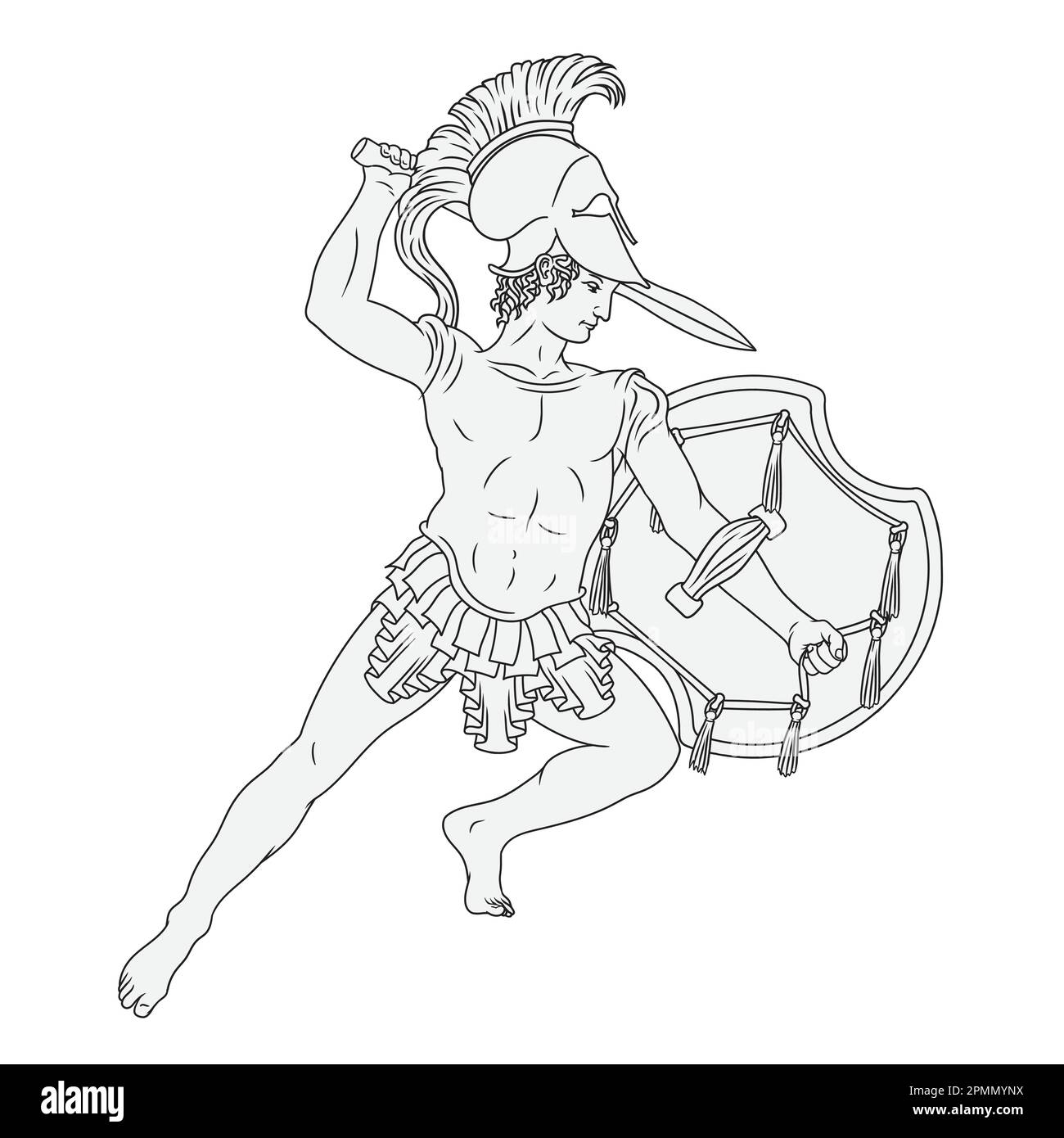 Ancien guerrier romain. Illustration de Vecteur