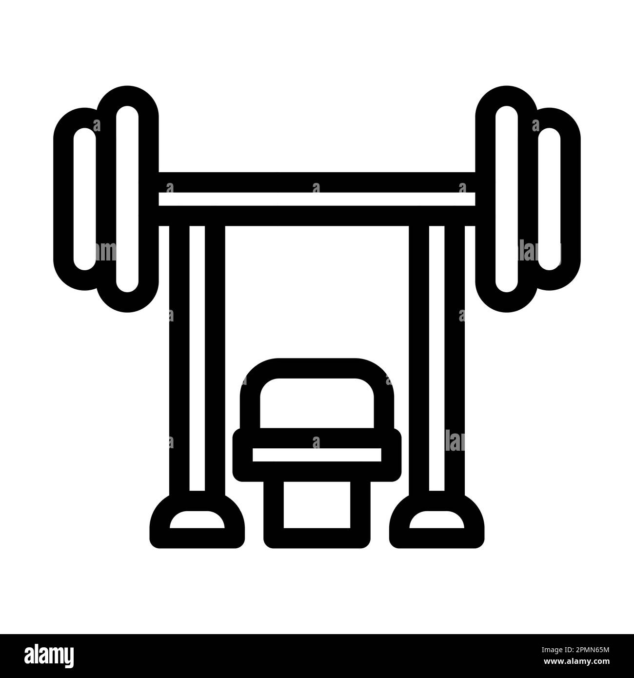 Icône de ligne épaisse Vector de la presse de paillasse pour usage personnel et commercial. Banque D'Images