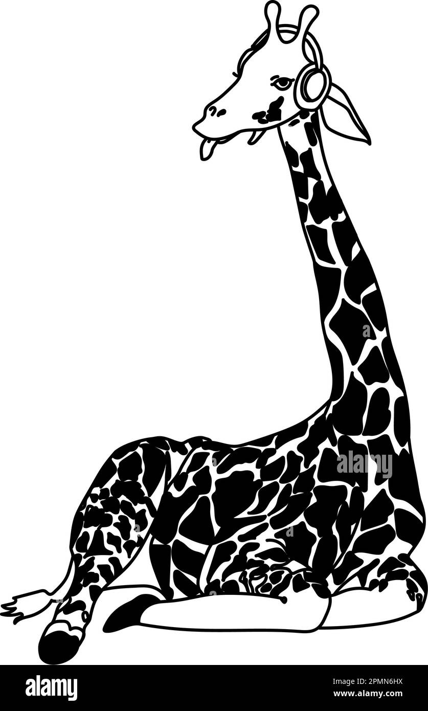 Giraffe illustration citation, Cartoon animal tropical, exotique été jungle design.main dessiné. Design pour fête de douche de bébé, anniversaire, gâteau, Banque D'Images